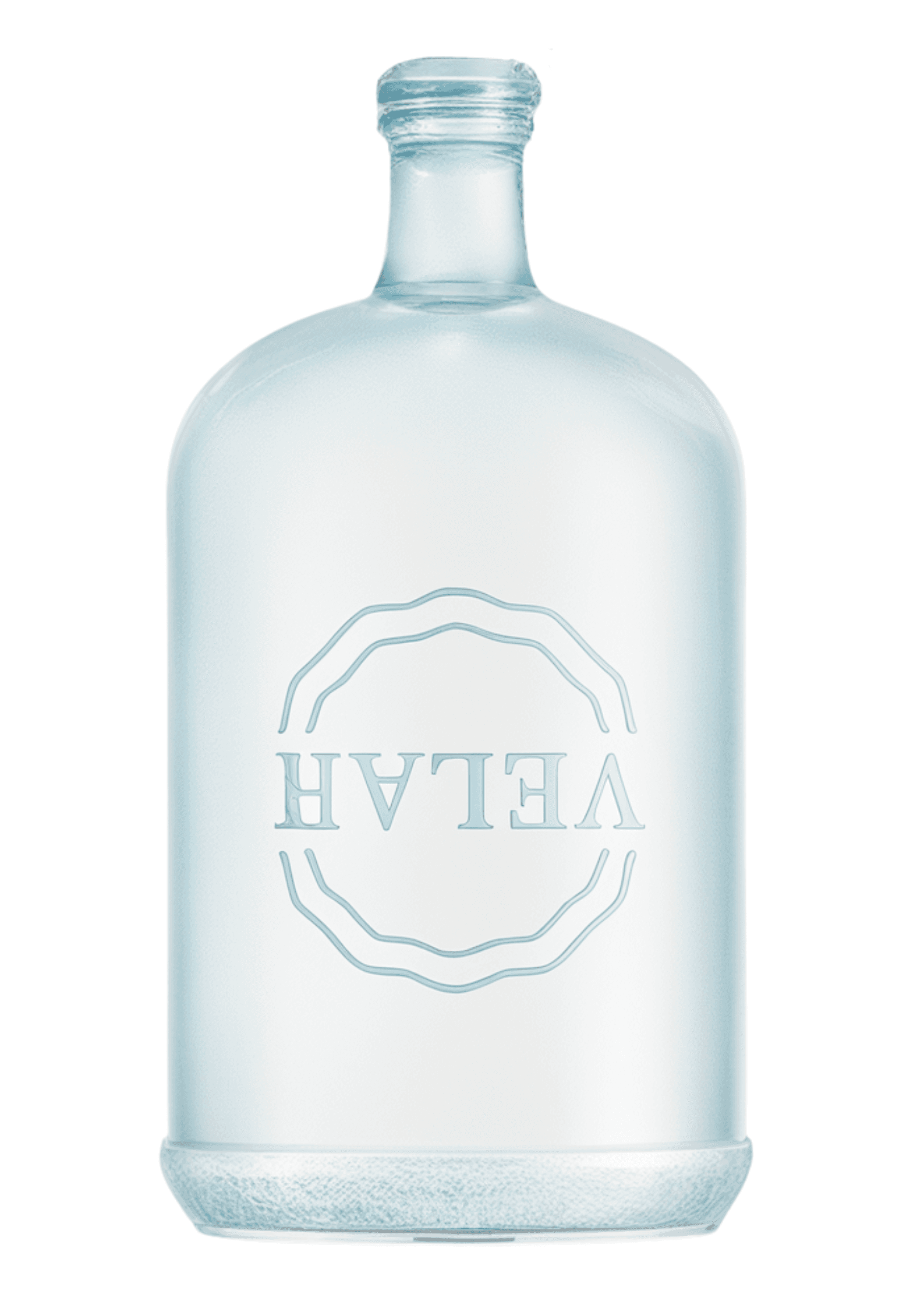Velah glass bottle against a light background