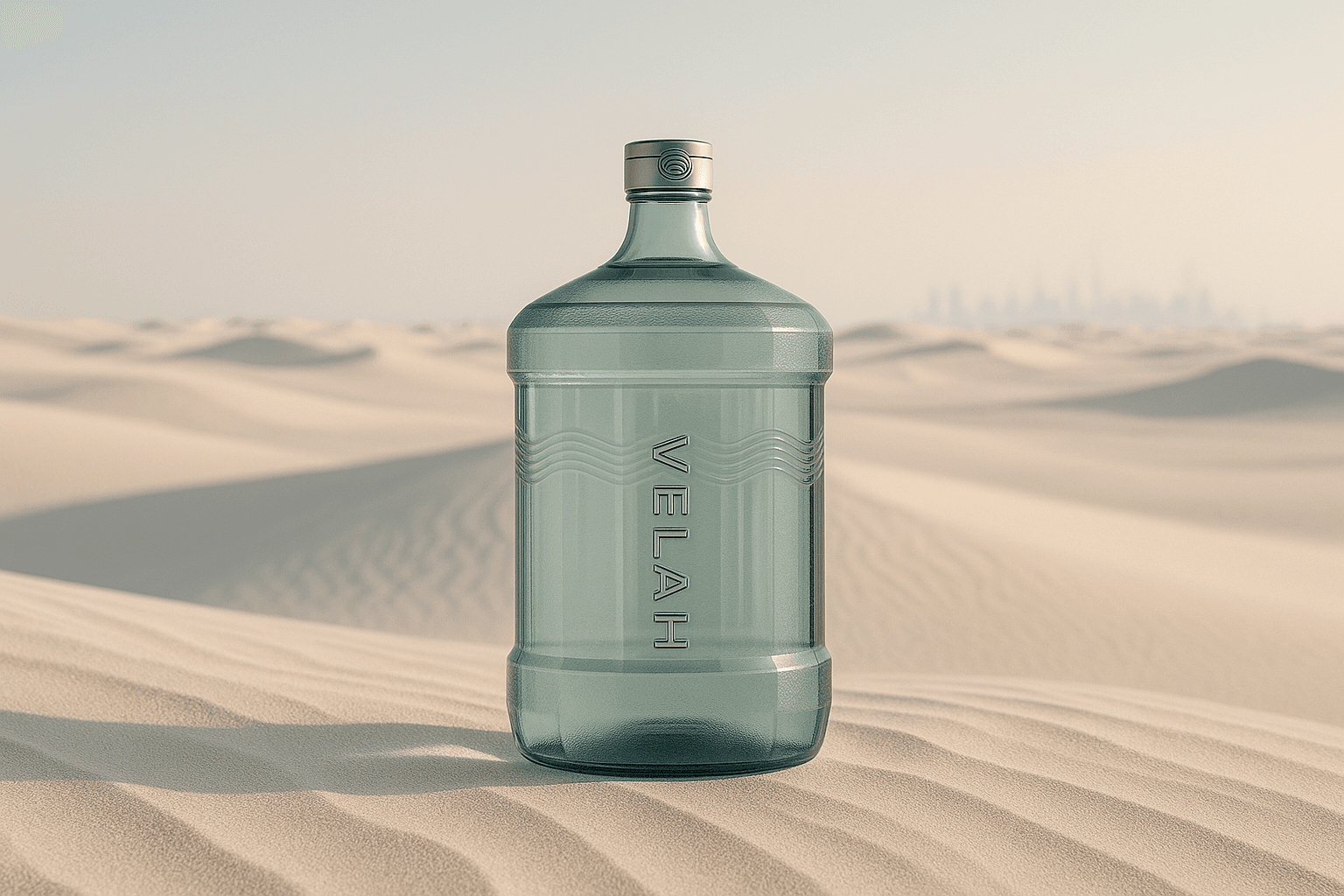 Velah bottle in the Dubai desert